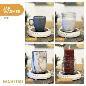 Mahitoi 850032712354 Large Warmer Plate Anti-slip Felt Bottom Safe Flameless Release Scent Ca #3
