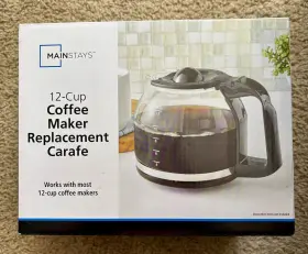 Mainstays 897074553732 Or B&d Replacement Carafe 12-cup Glass Pitcher Dishwasher Safe