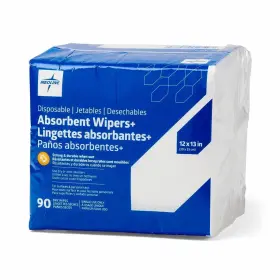 Medline 193489089830 Absorbent Wipers Disposable Heavy Duty Dry Wipes 12 Inch X 13 90 Count