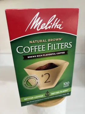 Melitta 055437622714 #2 Cone 2-6 Cup Coffee Filters 100-count Box Natural Brews Better New