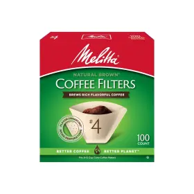Melitta 055437632171 #4 Cone Coffee Filters Unbleached Natural Brown 100 Count Pack Of 6