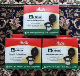 Melitta 055437632300 15 E-filter Reusable Coffee Filters K-cups Use With Most Keurig Brewers