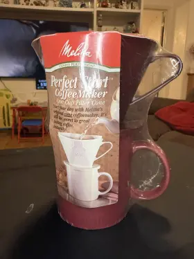 Melitta 055437640206 Pour-over Coffee Brewer With Mug Brown 1 Cup Filter Cone