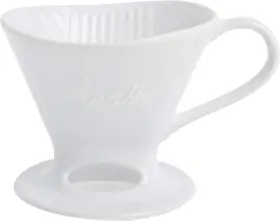 Melitta 055437640329 1 Cup Porcelain Pour-over Cone Coffeemaker Pack Of Glossy White
