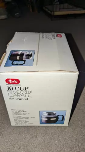 Rca-10l Melitta 055437641203 Nib Replacement Glass Coffee Carafe 10 C. 44 Oz Trim Lcm-10s #2