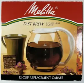 Mefb2w Melitta 082846800549 Fast Brew 12 Cup Glass Replacement Carafe Model Mefbcfw Mefb1w