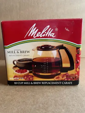 Melitta 082846800556 Nos 10 Cup Mill And Brew Glass Carafe Replacement Model Membcfb Nib