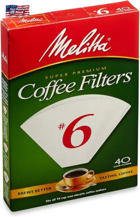 Melitta 313021990947 40-count Number 6 White Super Premium Coffee Filters