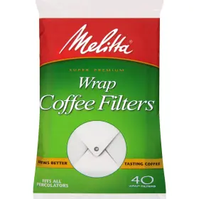55437627405 Melitta Percolator Wrap-around Coffee Filters White 40 Count Pack Of 12 480