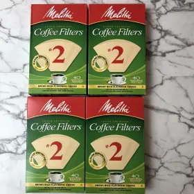 622704 Melitta Super Premium Coffee Filters #2 Cone Filter 4 Packs Of 40 Natural Brown