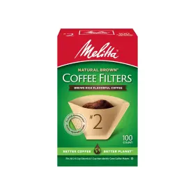 62412 Melitta #2 Cone Coffee Filters Unbleached Natural Brown 100 Count Pack Of 3