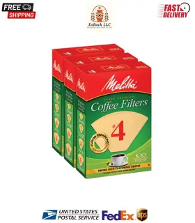 62414 Melitta Coffee Filters #4 8 To 12 Cup Size Cone Style 100 Filters/pk Pack Of 3