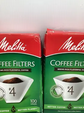 624600 Melitta #4 Super Premium Cone Coffee Filters Natural Brown And White Lot Of 5 #2