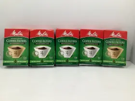 624600 Melitta #4 Super Premium Cone Coffee Filters Natural Brown And White Lot Of 5