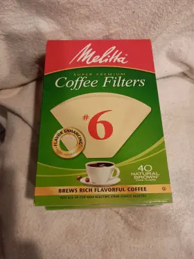 626402 Melitta Cone Coffee Filters Natural Brown No. 6 40 Count Pack Of