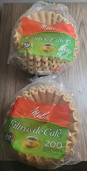 8to12 Melitta 62957 2 Packs Cup Natural Brown Unbleached Basket Coffee Filters