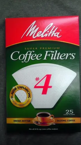 63130 Melitta Coffee Filters No. 4 Cone Paper White