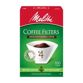 63222-dna Melitta #4 Cone Coffee Filters White 100 Count Pack Of 6 600 Total