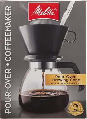 640616 Melitta Dna 52 Oz. Pour-over Coffee Brewer With Glass Carafe Black