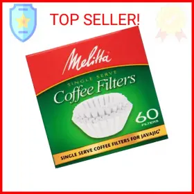 Melitta 885599536938 Javajig Replacement Single-serve Paper Coffee Filters White 60 Count
