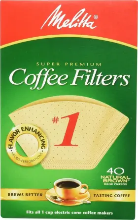 Bhbu0503a853 Melitta 620122 40 Count #1 Natural Brown Cone Coffee Filters Pack Of 5