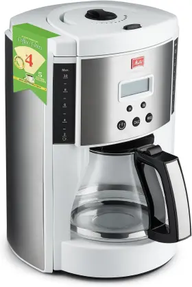 Mcm003pulaw0 Melitta 10-cup Fully Automatic Drip Coffee Makers White And Stainless Steel 900w