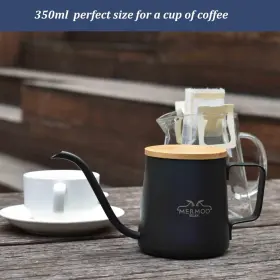 Mermoo Yilan 414831861020 Gooseneck Kettle Pour Over Coffee With Lid 350ml Stainless Steel Kettl #2