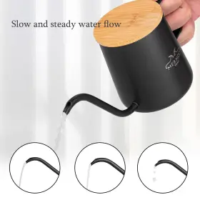 Mermoo Yilan 414831861020 Gooseneck Kettle Pour Over Coffee With Lid 350ml Stainless Steel Kettl #3