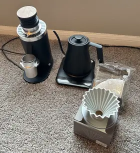 Df64 Miicoffee Ii Single Dosing Coffee Grinder Black Electric Kettle Pour Over Origami