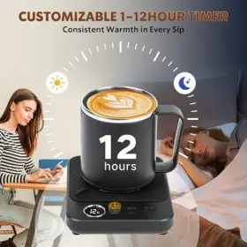 A314 Mirchro Coffee Mug Warmer - 36w For Desk With Temperature Display 1 Black #3