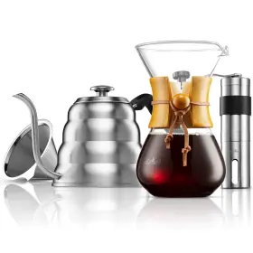 Mitbak 793588148621 Pour Over Coffee Maker Set Kit Includes 40 Oz Gooseneck Kettle With Thermom
