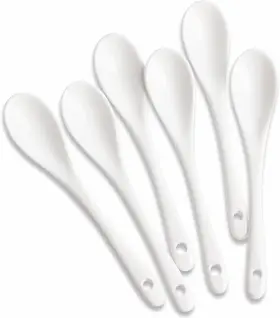 S231015 Miufa 6pcs Porcelain White Coffee Spoons Espresso Tea Sauce And Desserts