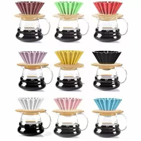 Mocohana 254144686251 Ceramic Coffee Dripper Pour Over Maker With Wood Stand Elegan #2