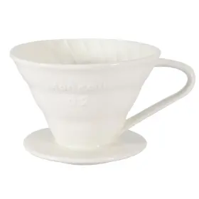 Mongdio 732497185563 Ceramic Pour Over Coffee Dripper Reusable Porcelain 02 White 1 Hole