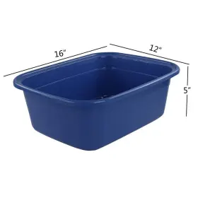 Morcte 611982034343 4-pack Washing Basin Dish Pan 16 Quart Large Plastic Wash Blue #2
