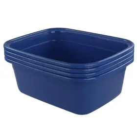 Morcte 611982034343 4-pack Washing Basin Dish Pan 16 Quart Large Plastic Wash Blue