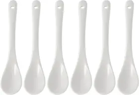 Zb0003 Mosuji Set Of 6 Premium White Porcelain Coffee Spoons For Espresso Tea