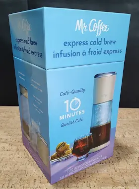 Mr. Coffee 053891178020 Express Cold Brew 10 Minutes Detachable Carafe Usb Chargeable