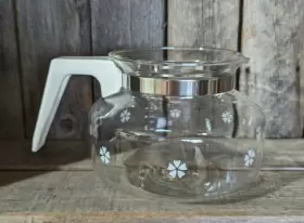 Mr. Coffee 072179003113 8 Cup Glass Pot Flowers White Replacement Carafe 1975 #2