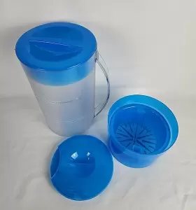 Mr. Coffee 072179011118 Replacement 2 Quart Pitcher For Iced Tea Maker Blue Lids Frosted #2