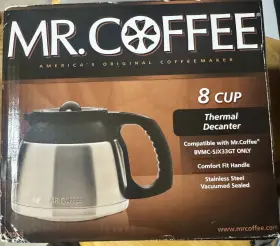 Mr. Coffee 072179231523 Stainless Steel 8 Cup Thermal Carafe Decanter New In Box