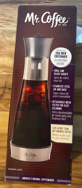 Mr. Coffee 085081461216 Mr. 33.5oz. Cold Brew Coffeemaker Carafe Stainless Steel Base And Lid Nib