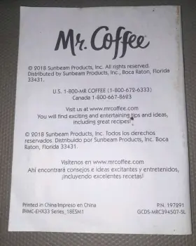 197291 Mr. Coffee User Manual For Programable Maker 2018 English Spanish 58 Pages #2