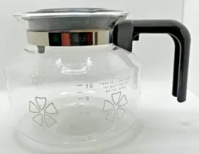 5-172 Mr. Coffee Glass Replacement Pot Carafe 10 Cup Brown Flowers Excellent Condition #2