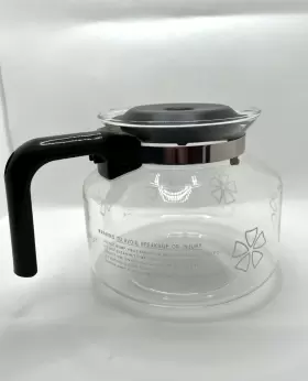 5-172 Mr. Coffee Glass Replacement Pot Carafe 10 Cup Brown Flowers Excellent Condition