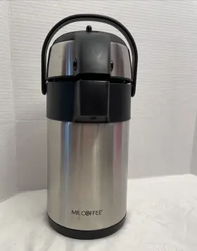 7951701 Mr. Coffee Pump Pot 2.3 Quart Stainless Steel Dispenser Carafe Thermos Handle #3