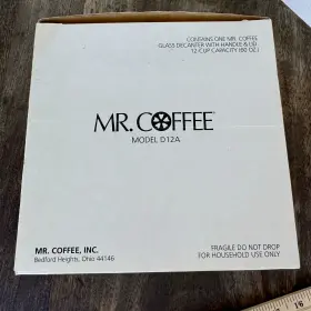 D12a Mr. Coffee Vintage Replacement 12 Cup Decanter Glass Pot Model Unused #3