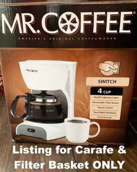 Nd4-1 Mr. Coffee 4 Cup Replacement Carafe #nd4-1 And Filter Basket From A Model Dr4 #2
