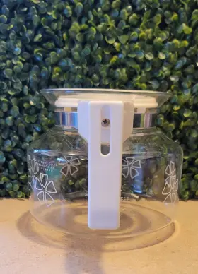 P-20-2 Mr. Coffee 10 Cup Replacement Glass Carafe Pot White Handle Lid Vintage Retro Mcm #3