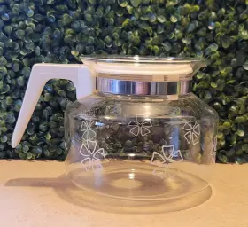 P-20-2 Mr. Coffee 10 Cup Replacement Glass Carafe Pot White Handle Lid Vintage Retro Mcm